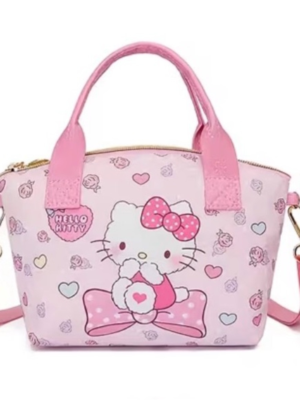 Hello Kitty Light Pink Bow Top-Handle Crossbody Bag